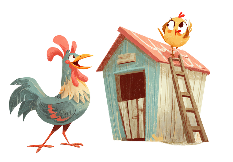 Laughing Rooster Scene Vinyl Car Decal Sticker – Waterproof & UV-Resistant 3.0