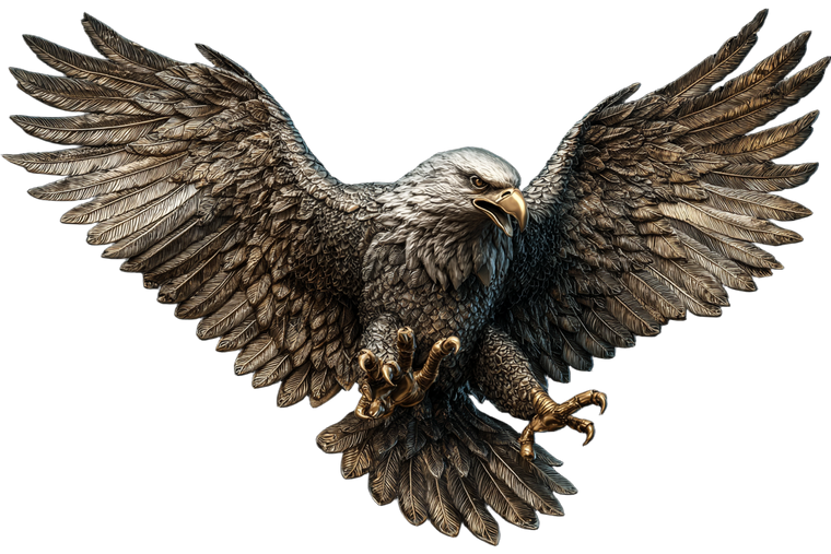 Silver Golden Eagle Vinyl Car Decal Sticker – Waterproof & UV-Resistant 5.97333333333333