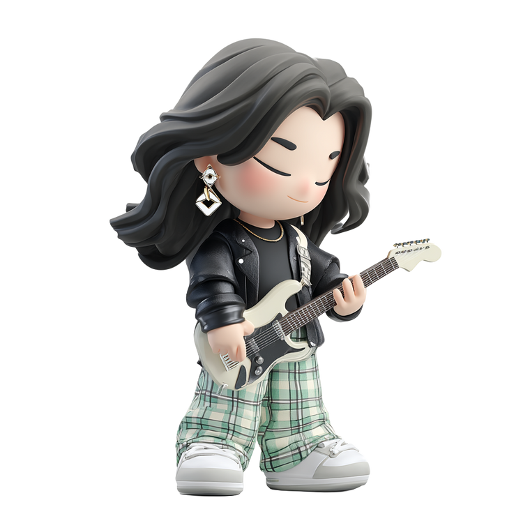 Literary Guitar Girl Vinyl Car Decal Sticker – Waterproof & UV-Resistant 3.4133333333333336"