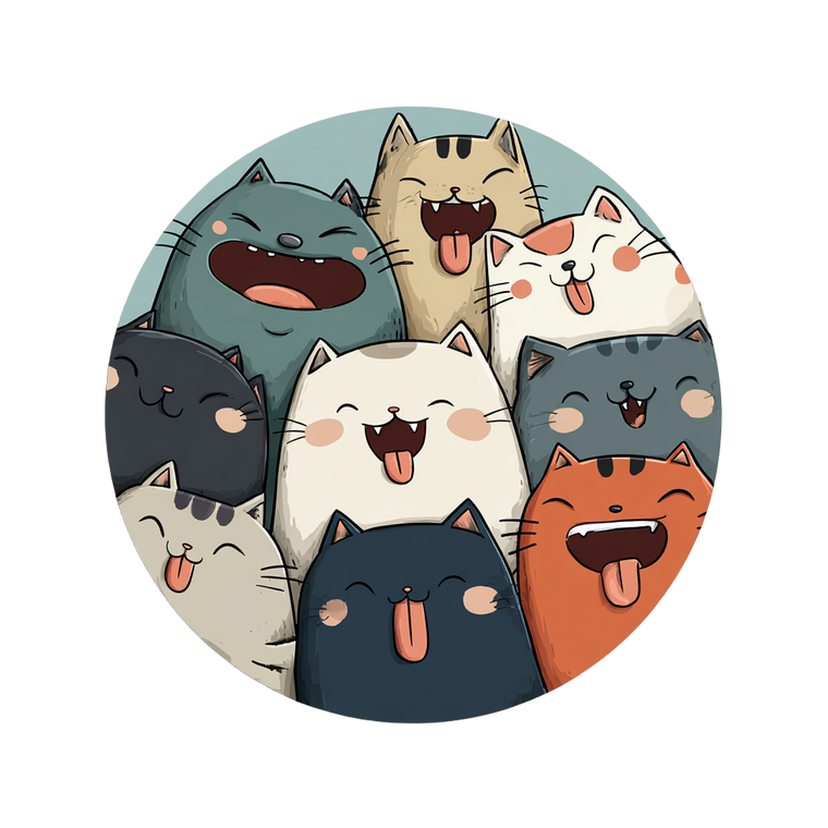 Funny Cartoon Cats V2 Vinyl Car Decal Sticker – Waterproof & UV-Resistant 6.826666666666667"
