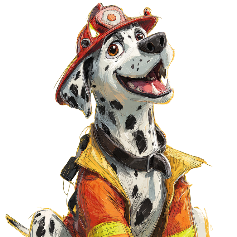 Dalmatian Firefighter Vinyl Car Decal Sticker – Waterproof & UV-Resistant 3.4133333333333336"
