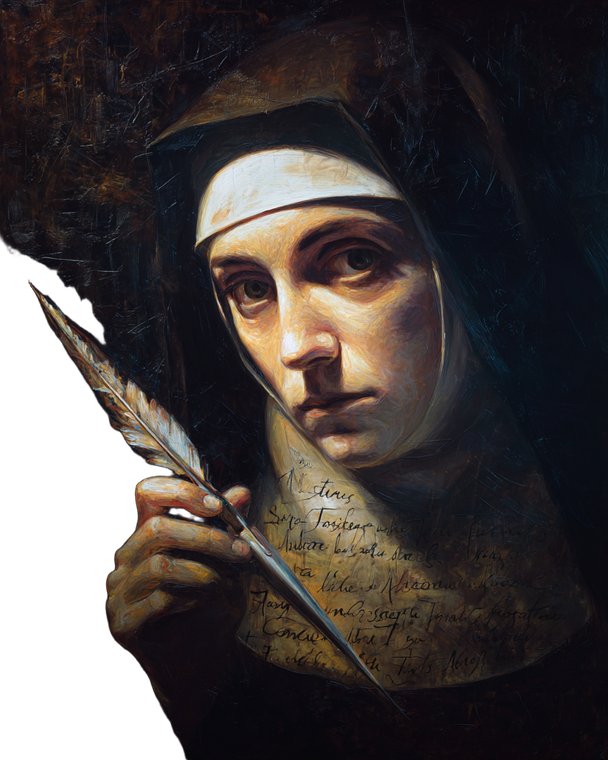 Saint Teresa Writing Vinyl Car Decal Sticker – Waterproof & UV-Resistant 4.0"