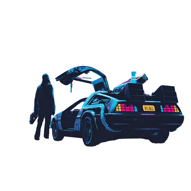 Neon Delorean Vinyl Car Decal Sticker – Waterproof & UV-Resistant 6.826666666666667"