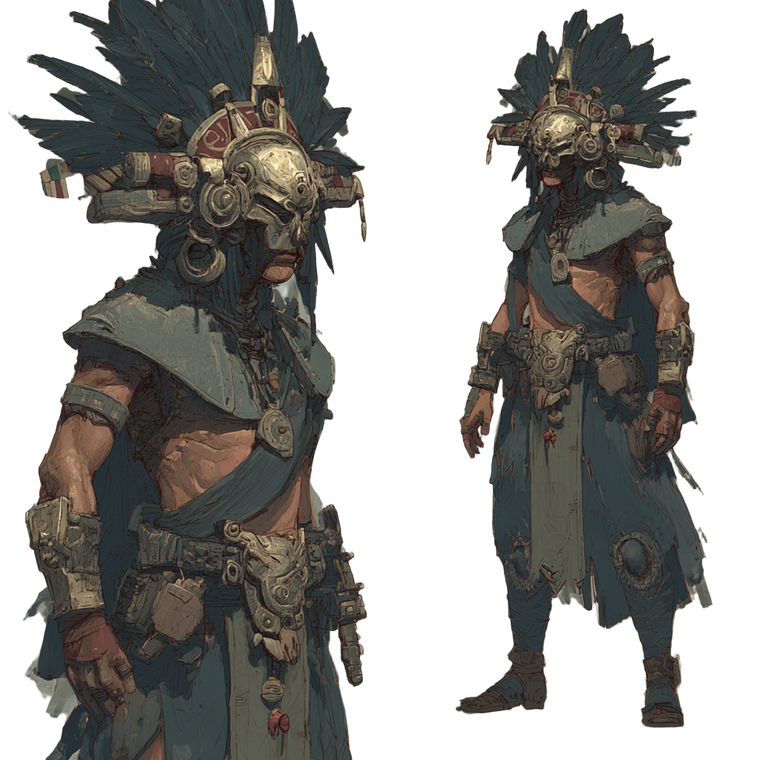 Fantasy Aztec Warrior Vinyl Car Decal Sticker – Waterproof & UV-Resistant 6.826666666666667"