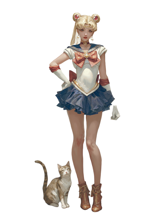 Sailor Moon Cat V2 Vinyl Car Decal Sticker – Waterproof & UV-Resistant 8.213333333333333"