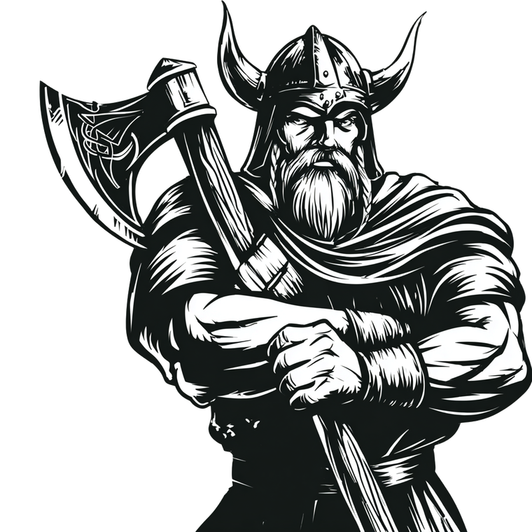 Viking With Axe Vinyl Car Decal Sticker – Waterproof & UV-Resistant 3.4133333333333336"