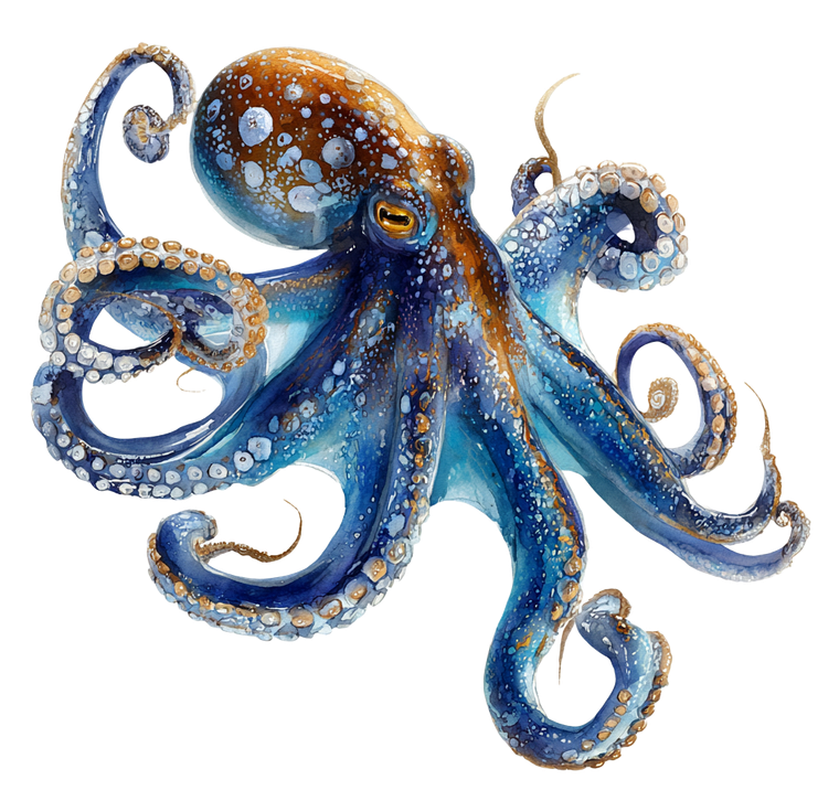 Watercolor Octopus Vinyl Car Decal Sticker – Waterproof & UV-Resistant 3.4133333333333336"