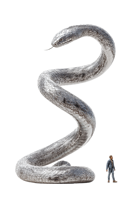Silver Mamba Pose Vinyl Car Decal Sticker – Waterproof & UV-Resistant 8.96"