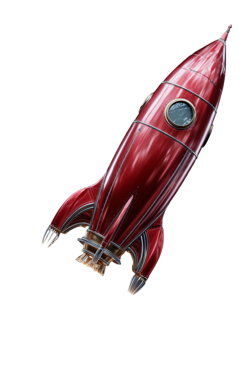 Retro-Futuristic Red Rocket Vinyl Car Decal Sticker – Waterproof & UV-Resistant 4.4