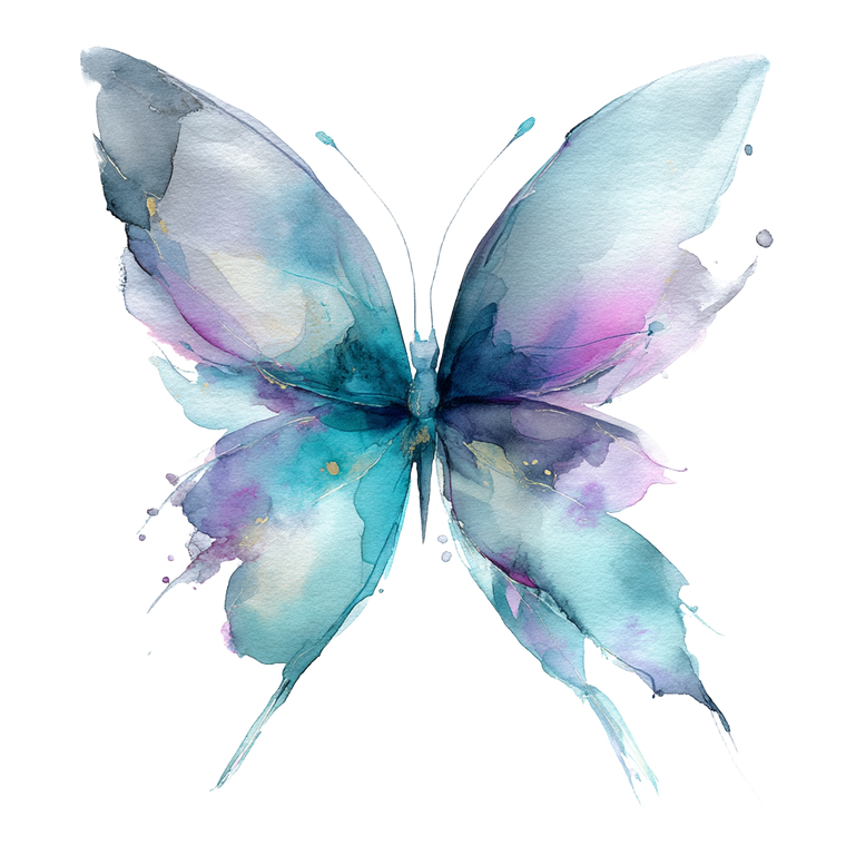 Winter Butterfly Watercolor Vinyl Car Decal Sticker – Waterproof & UV-Resistant 3.4133333333333336"