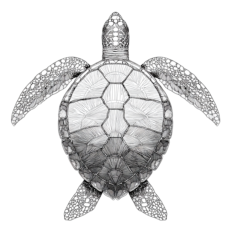 Sea Turtle Outline V2 Vinyl Car Decal Sticker – Waterproof & UV-Resistant 6.826666666666667"