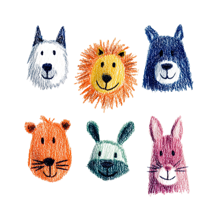 Cute Animal Portraits Vinyl Car Decal Sticker – Waterproof & UV-Resistant 6.826666666666667"