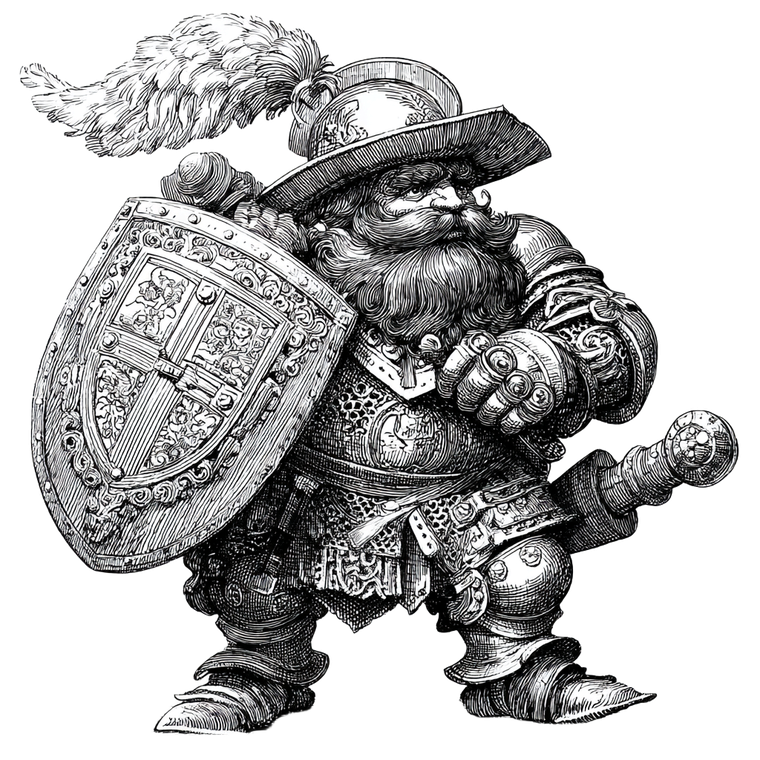 Dwarf Warrior Illustration V2 Vinyl Car Decal Sticker – Waterproof & UV-Resistant 6.826666666666667"