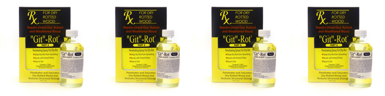 4x Revive Damaged Wood on Boats with Git-Rot Epoxy | Restores Structural Strength | 32oz Bottle