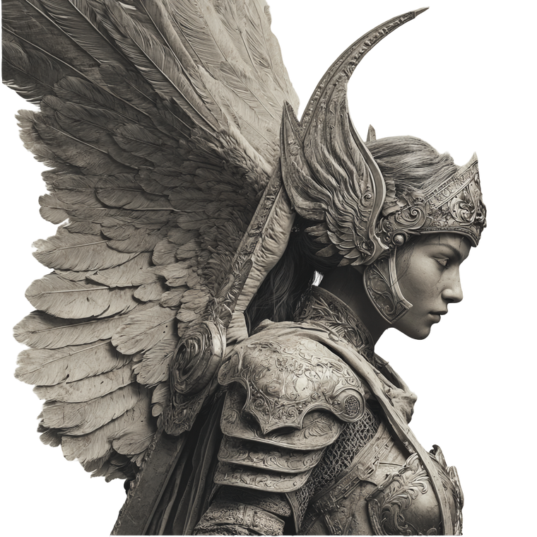 Angel Warrior V32 Vinyl Car Decal Sticker – Waterproof & UV-Resistant 3.4133333333333336"