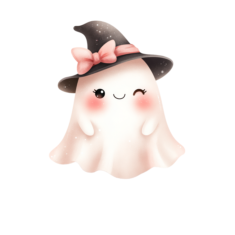 Cute Ghost Witch V7 Vinyl Car Decal Sticker – Waterproof & UV-Resistant 3.4133333333333336"