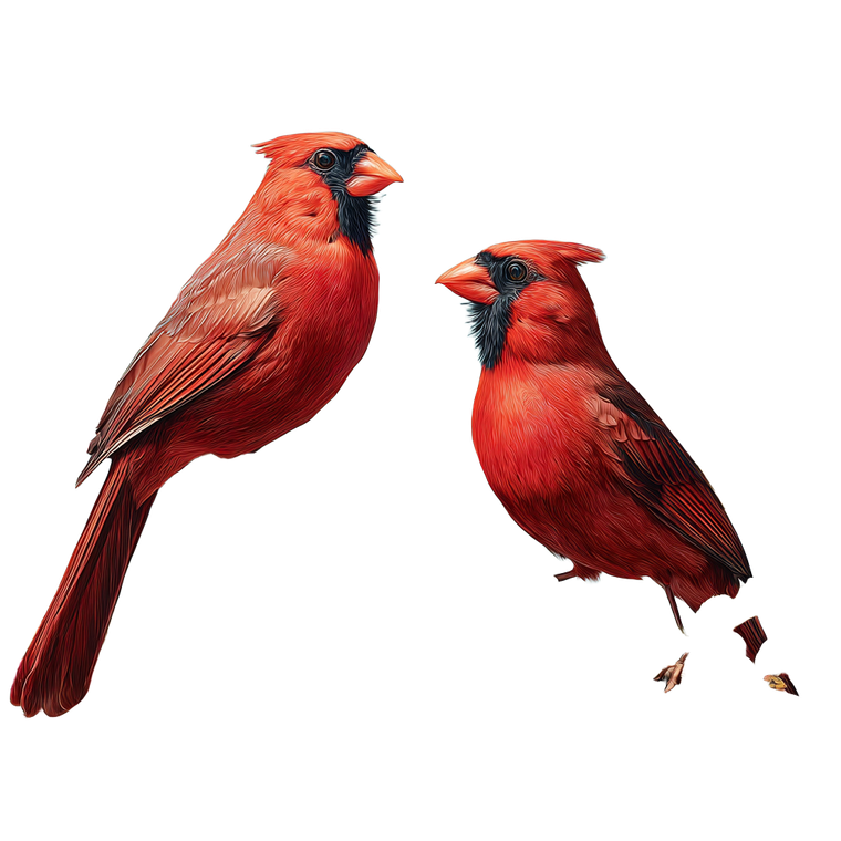 Red Cardinals Perched V3 Vinyl Car Decal Sticker – Waterproof & UV-Resistant 3.4133333333333336"