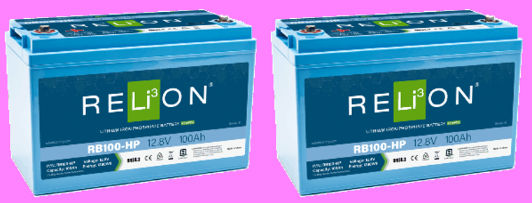 2x Relion Battery | HP Series Group 31 12V 100AH Lithium Iron Phosphate Battery | High Power Burst Start | Dual Purpose 10 Year Warranty