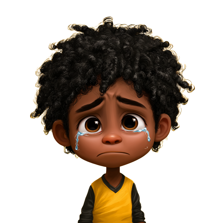 Crying Black Kids Emoji Vinyl Car Decal Sticker – Waterproof & UV-Resistant 3.4133333333333336"