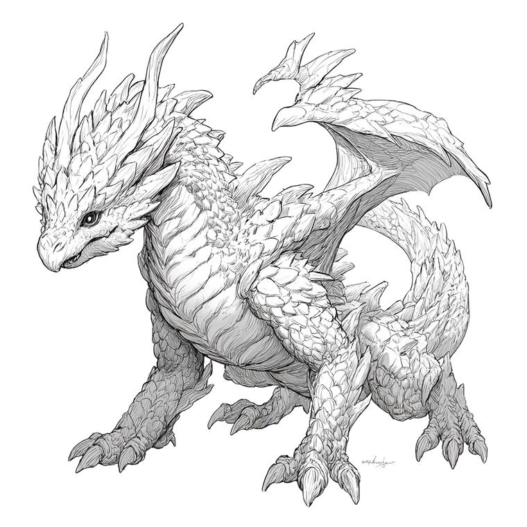 Fantasy Dragon Sketch V4 Vinyl Car Decal Sticker – Waterproof & UV-Resistant 6.826666666666667"