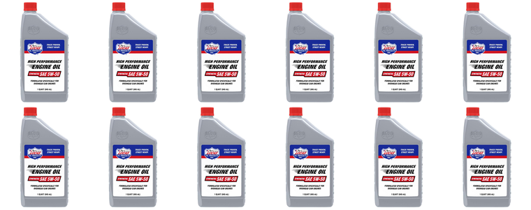 12x Lucas Oil Synthetic 5W-50 Quart | High RPM, Long Lasting Oil | For Motor Enthusiasts