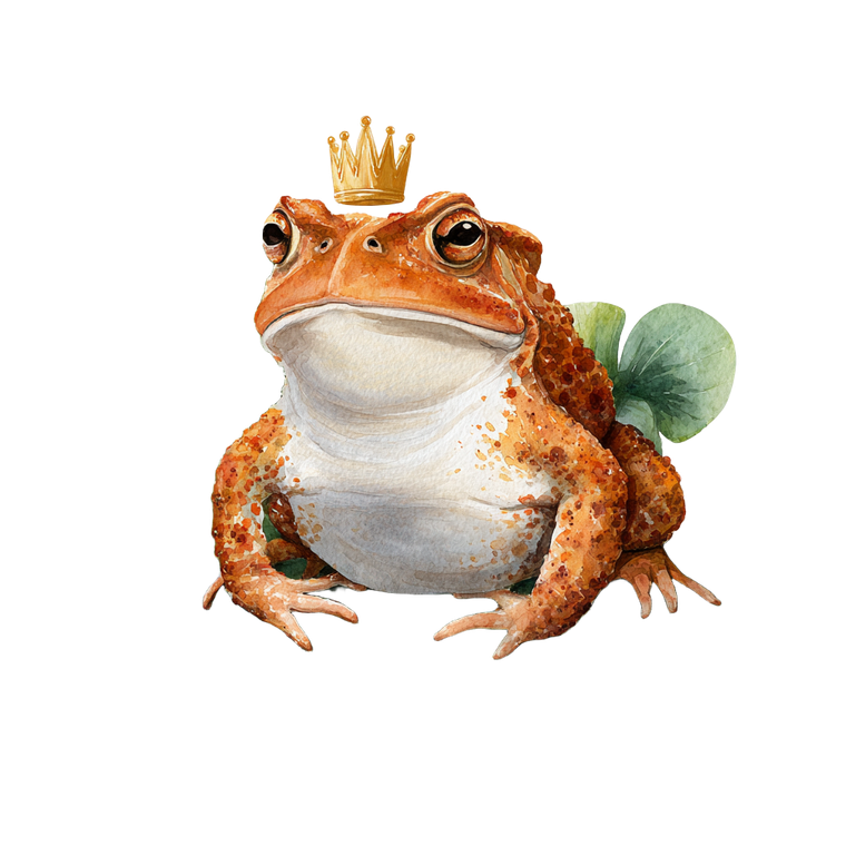 Crown Toad Illustration Vinyl Car Decal Sticker – Waterproof & UV-Resistant 3.4133333333333336"