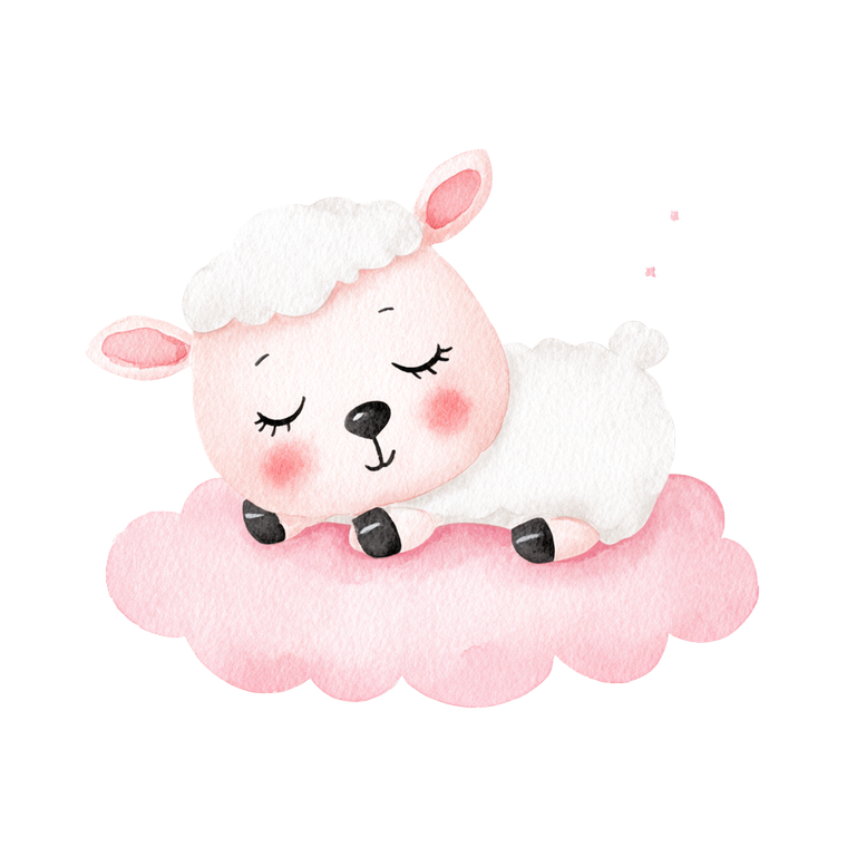 Sleeping Baby Lamb Vinyl Car Decal Sticker – Waterproof & UV-Resistant 3.4133333333333336"