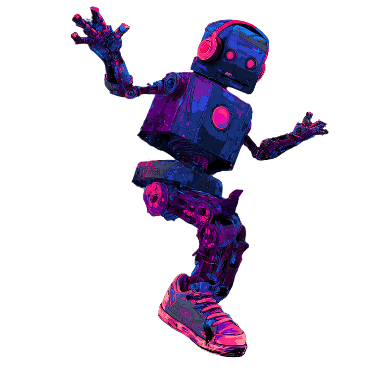 Retro Shuffling Robot Vinyl Car Decal Sticker – Waterproof & UV-Resistant 3.4133333333333336"