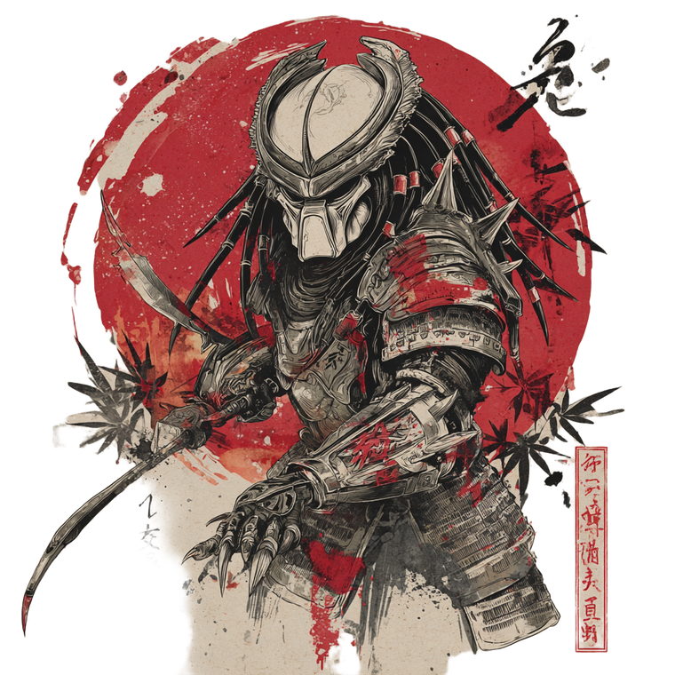 Samurai Predator Tattoo Vinyl Car Decal Sticker – Waterproof & UV-Resistant 3.4133333333333336"