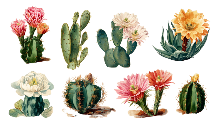 Vintage Blooming Cacti V2 Vinyl Car Decal Sticker – Waterproof & UV-Resistant 5.4