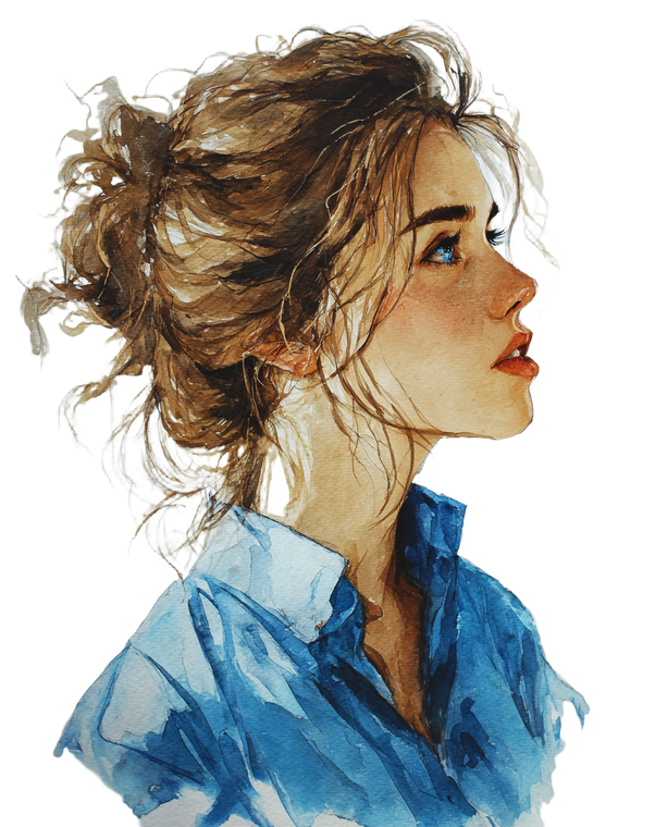 Watercolor Lady V2 Vinyl Car Decal Sticker – Waterproof & UV-Resistant 4.1066666666666665"