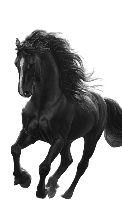 Black Horse Running V6 Vinyl Car Decal Sticker – Waterproof & UV-Resistant 9.706666666666667"