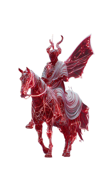 Fiery Humanoid Steed Vinyl Car Decal Sticker – Waterproof & UV-Resistant 4.8533333333333335"
