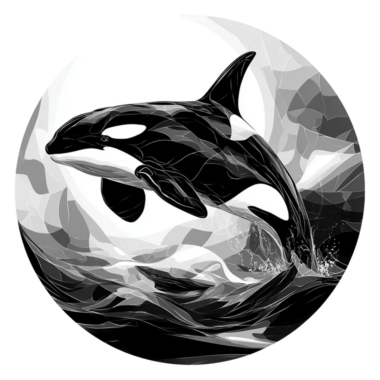 Abstract Orca Jump Vinyl Car Decal Sticker – Waterproof & UV-Resistant 6.826666666666667"