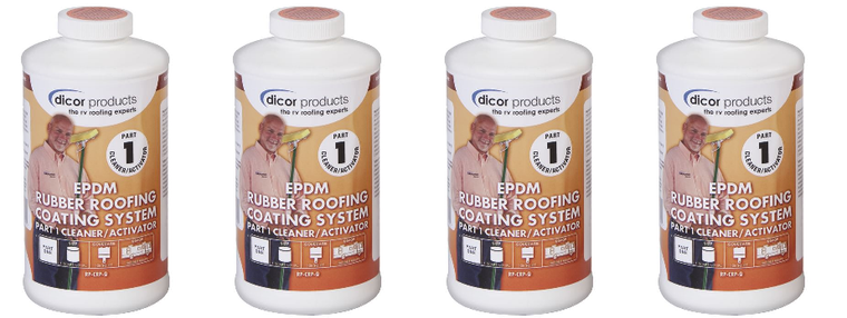 4x Dicor Corp. Rubber Roof Cleaner | 1 Quart Bottle | Extends Roof Life | Quick-drying | Petroleum-free