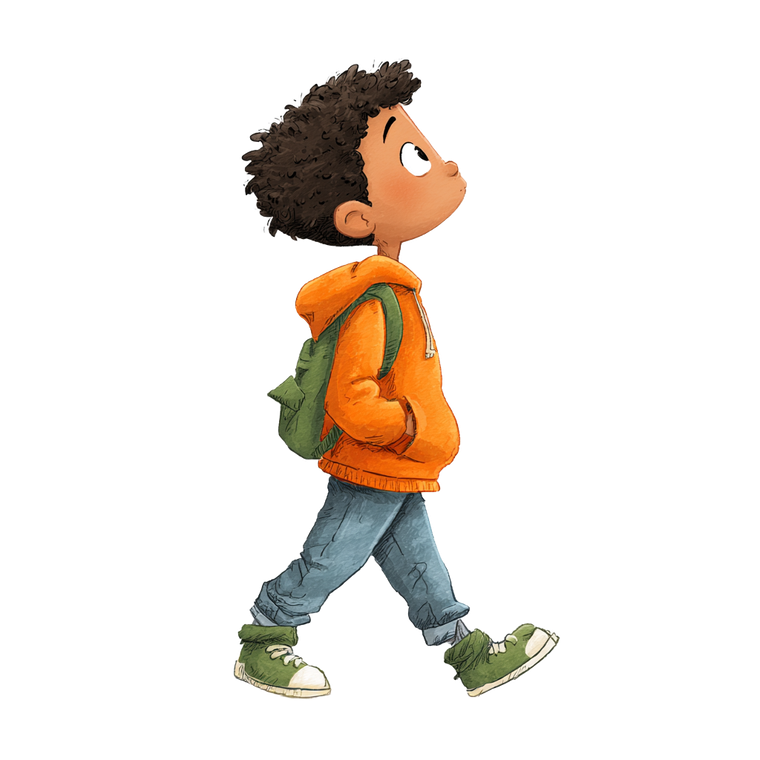 Walking Boy Cartoon V2 Vinyl Car Decal Sticker – Waterproof & UV-Resistant 3.4133333333333336"