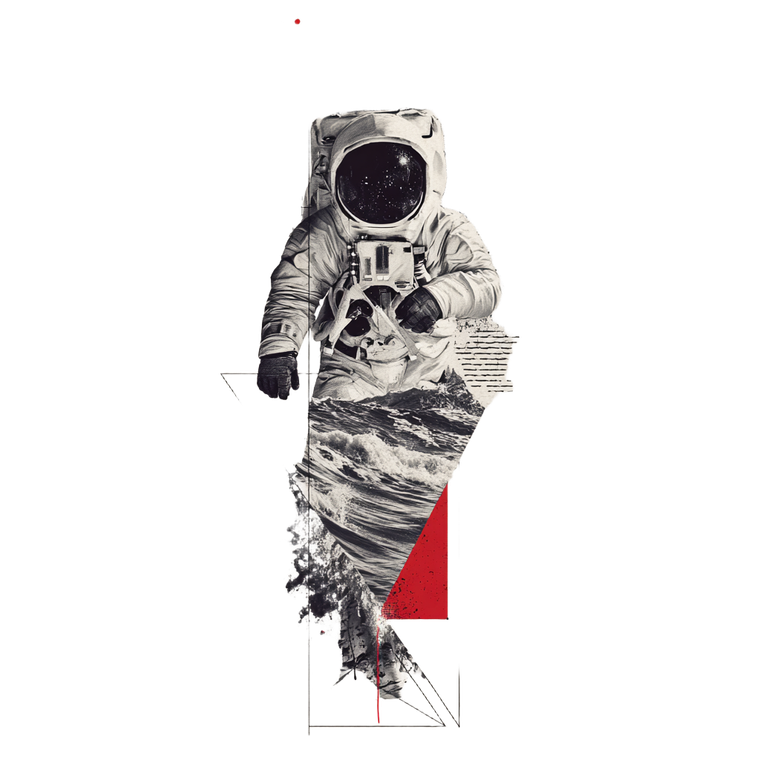Astronaut Ocean Tattoo Vinyl Car Decal Sticker – Waterproof & UV-Resistant 3.4133333333333336"