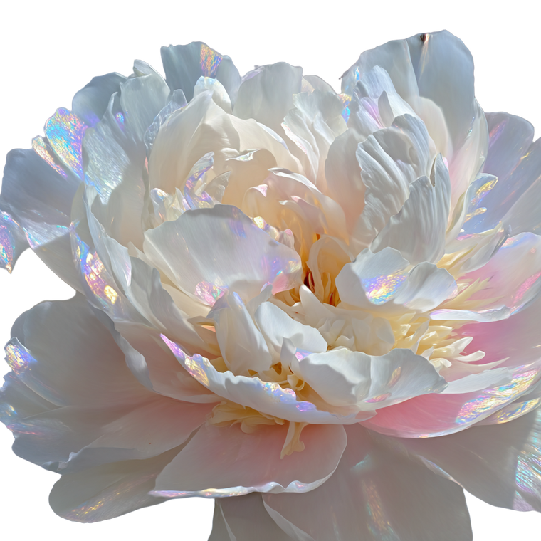 White Peony Bloom V3 Vinyl Car Decal Sticker – Waterproof & UV-Resistant 6.826666666666667"