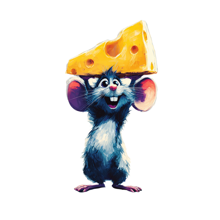 Cartoon Mouse Cheese Vinyl Car Decal Sticker – Waterproof & UV-Resistant 6.826666666666667"