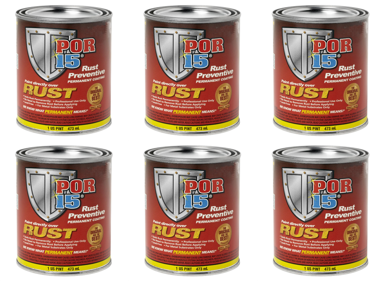 6x Ultimate Rust Treatment | For Automotive/Industrial/Marine | 16 oz Brush-Top Can | Semi-Gloss Black