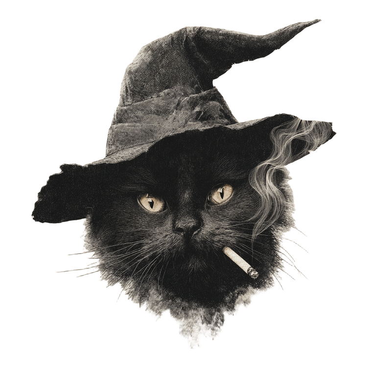 Witch Cat V10 Vinyl Car Decal Sticker – Waterproof & UV-Resistant 3.4133333333333336"