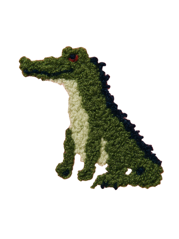 Green Alligator Embroidery Vinyl Car Decal Sticker – Waterproof & UV-Resistant 8.213333333333333"