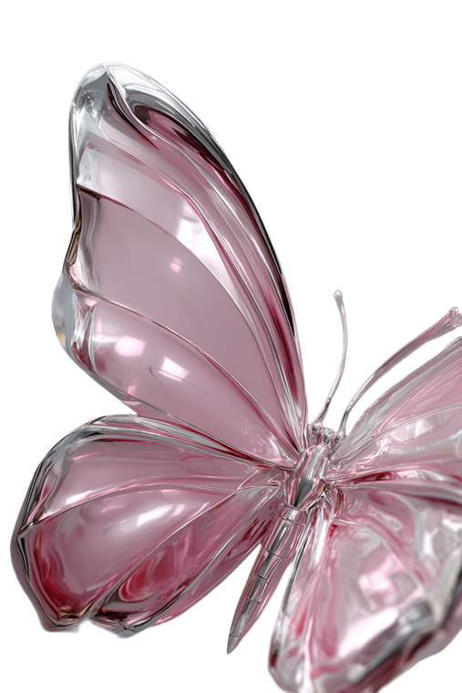 Pink Butterfly V2 Vinyl Car Decal Sticker – Waterproof & UV-Resistant 4.4