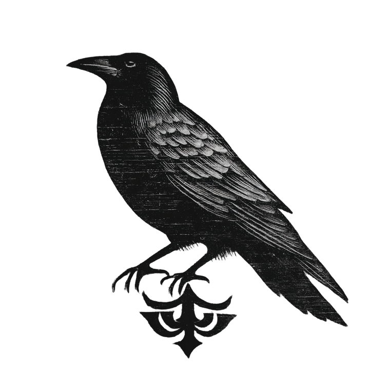 Medieval Raven Doodle V2 Vinyl Car Decal Sticker – Waterproof & UV-Resistant 3.4133333333333336"