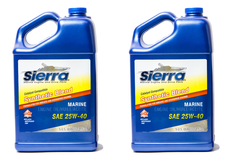 2x Sierra Marine 4-Stroke Catalyst Engine Oil | Synthetic Blend for Performance | NMMA FC-W/ API-SL Certified