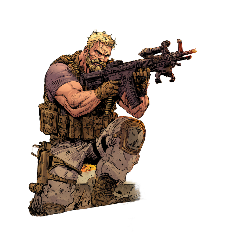 Tactical Gunner Comic V2 Vinyl Car Decal Sticker – Waterproof & UV-Resistant 3.4133333333333336"