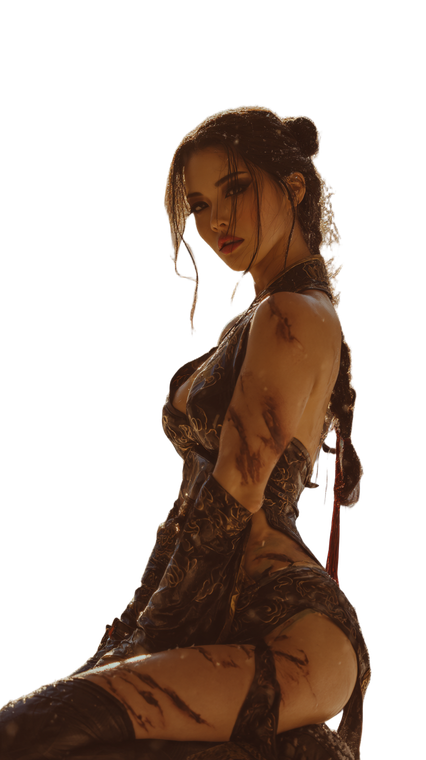 Asian Warrior Princess V2 Vinyl Car Decal Sticker – Waterproof & UV-Resistant 9.706666666666667"