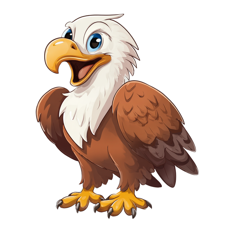 Smiling Cartoon Eagle Vinyl Car Decal Sticker – Waterproof & UV-Resistant 3.4133333333333336"