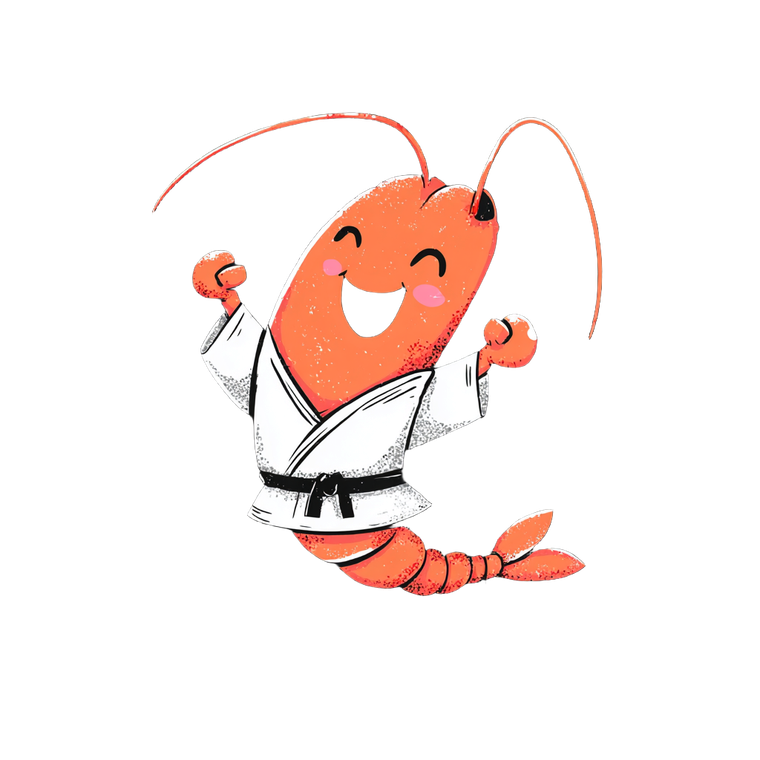 Cheerful Judo Shrimp Vinyl Car Decal Sticker – Waterproof & UV-Resistant 6.826666666666667"