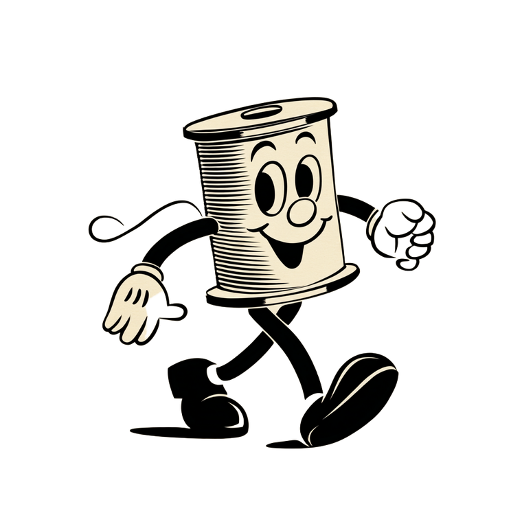 Vintage Thread Mascot Vinyl Car Decal Sticker – Waterproof & UV-Resistant 6.826666666666667"
